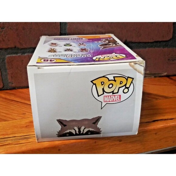 Funko Pop Guardians of the Galaxy Rocket Raccoon Bobble-Head vinyl 48 Marvel NIB - Picture 6 of 7